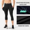 3 Pack Men's 3/4 Compression Pants, Dry Fit Men Running Leggings, Workout Basketball Capri Tights with Pocket view 3