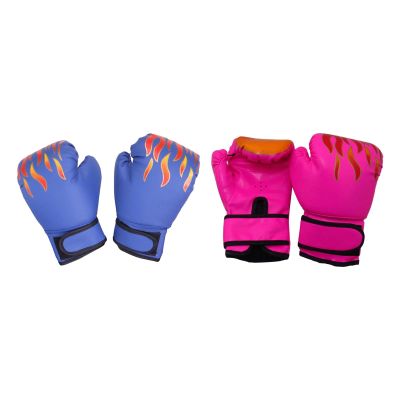 2 Pair of Kids Boxing Gloves, Punching Gloves, Training Boxing Gloves for Home Gym, Pink and Blue