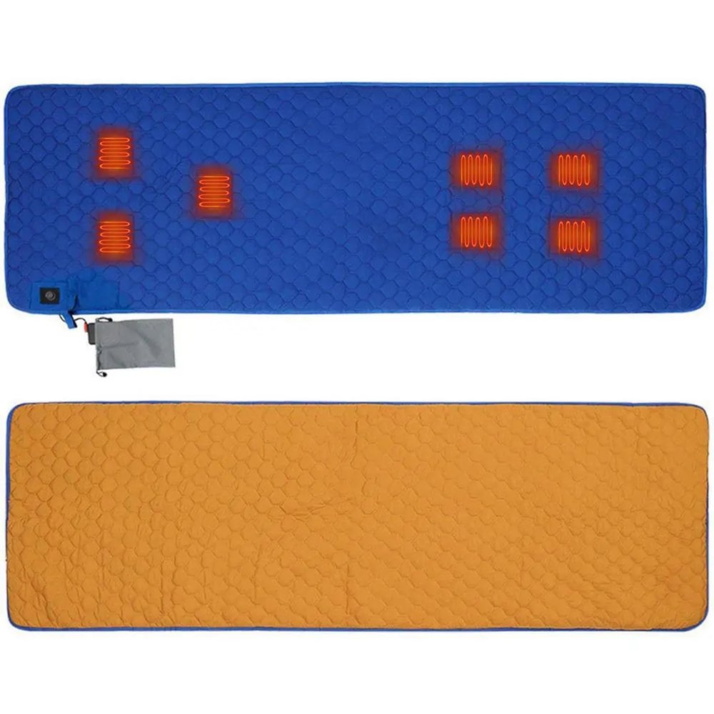 SUYUDD Heated Sleeping Bag Liner - USB Heating Pad for Backpacking Camping Electric Sleeping Bag Heater 7 Heating Zones for Cold Weather Indoor Outdoor