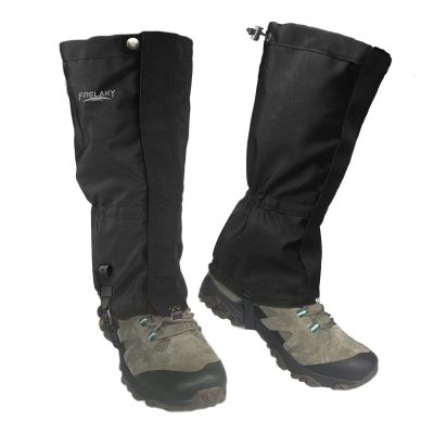 Frelaxy Leg Gaiters Ultra HIGH-Performance Hunting Gaiters, 100% Waterproof Hiking Gaiters with Upgraded Rubber Foot Strap, Adjustable Snow Boot Gaiters (Jet Black,L)
