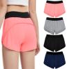 EXARUS 4 Pack Girls Running Athletic Shorts Low Rise 2.5 inch Elastic Waisted Sports Active Dolphin Shorts Side Slit Kid 6-14Y