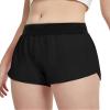 EXARUS 4 Pack Girls Running Athletic Shorts Low Rise 2.5 inch Elastic Waisted Sports Active Dolphin Shorts Side Slit Kid 6-14Y view 3