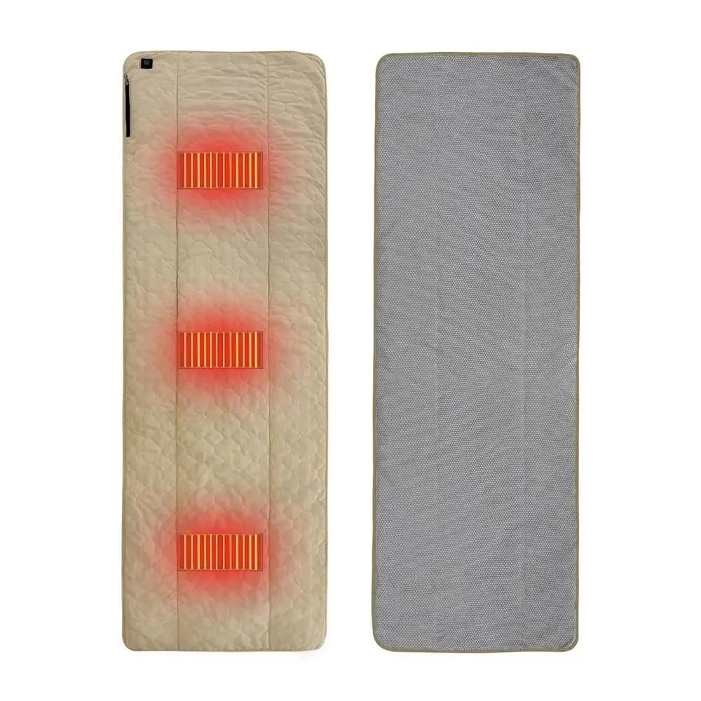 SUYUDD USB Heated Sleeping Bag Pad Camping Heated Blanket with 3 Heating Zones Cold Weather Heated Sleeping Bag Liner for Home Office Car Camping Fishing, 180*60cm