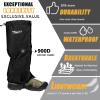 Frelaxy Leg Gaiters Ultra HIGH-Performance Hunting Gaiters, 100% Waterproof Hiking Gaiters with Upgraded Rubber Foot Strap, Adjustable Snow Boot Gaiters (Jet Black,M), Medium view 2