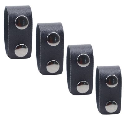 IASINN 4Pcs Belt Keepers,Keeper PU Tactical Belt,Double Snaps Belt,Police Military Equipment Accessories