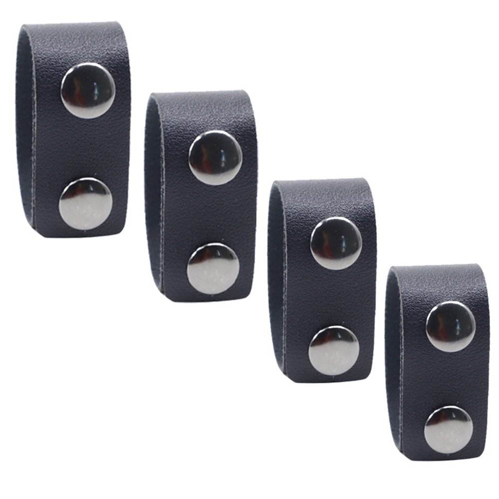 IASINN 4Pcs Belt Keepers,Keeper PU Tactical Belt,Double Snaps Belt,Police Military Equipment Accessories