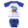 ALVABABY Baby Swimsuit,Infant Toddler Bathing Short Sleeve Swimwear,Baby Reusable Swim Diaper with Matching Top for Boy Girl view 1