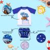 ALVABABY Baby Swimsuit,Infant Toddler Bathing Short Sleeve Swimwear,Baby Reusable Swim Diaper with Matching Top for Boy Girl view 2