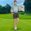 M MAELREG Mens Golf Shirts Dry Fit Short Sleeve Fashion Print Striped Casual Short Sleeve Collared Golf Polo Shirts view 2