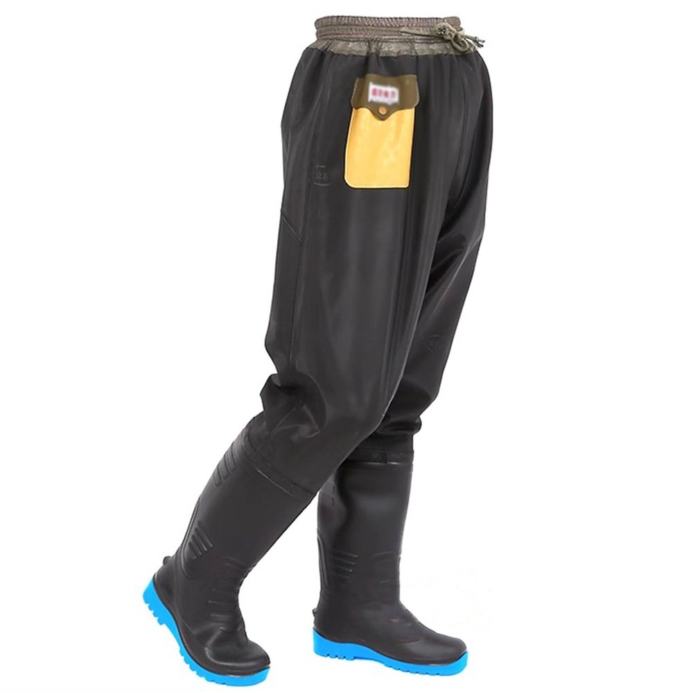 BcoMfy 110cm/43.3in Winter Warm Hip Waders, Fishing Hunting Outdoor Camping Non-Slip Wearable Wading Boots (Color : Black, Size : 10)