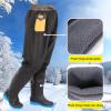 BcoMfy 110cm/43.3in Winter Warm Hip Waders, Fishing Hunting Outdoor Camping Non-Slip Wearable Wading Boots (Color : Black, Size : 10) view 3