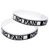 AMPUTEE No Pain No Gain Motivational Bracelets Silicone Rubber Band Wristbands Inspirational Gifts (Color : White_One Size) view 1