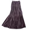 ebossy Women's Fall Winter High Wasit Ankle Length Velvet Maxi Long Pleated Skirt (S, Dusty Pink) view 1