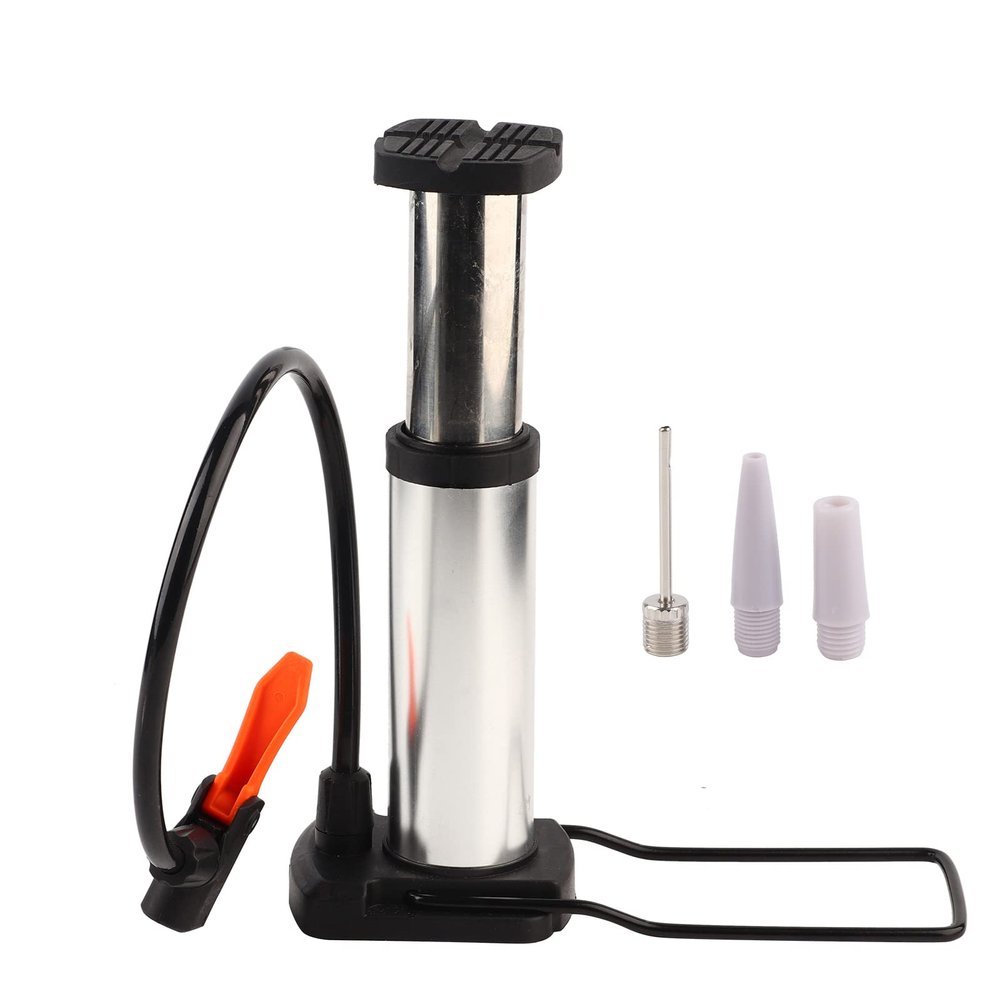 Gavigain Bike Pump, Mini Portable Foot Pump, High Pressure Floor Inflator Tire Air Pump for Bicycle (Silver)