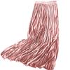 ebossy Women's Fall Winter High Wasit Ankle Length Velvet Maxi Long Pleated Skirt (XL, Pink) view 1
