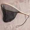 Dewedrt Fly Fishing Landing Net Wooden Handle Nylon Landing Handle Trout Mesh Fish Catch Release Scoop Fishing Tool view 3