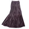 ebossy Women's Fall Winter High Wasit Ankle Length Velvet Maxi Long Pleated Skirt (L, Dusty Pink) view 1