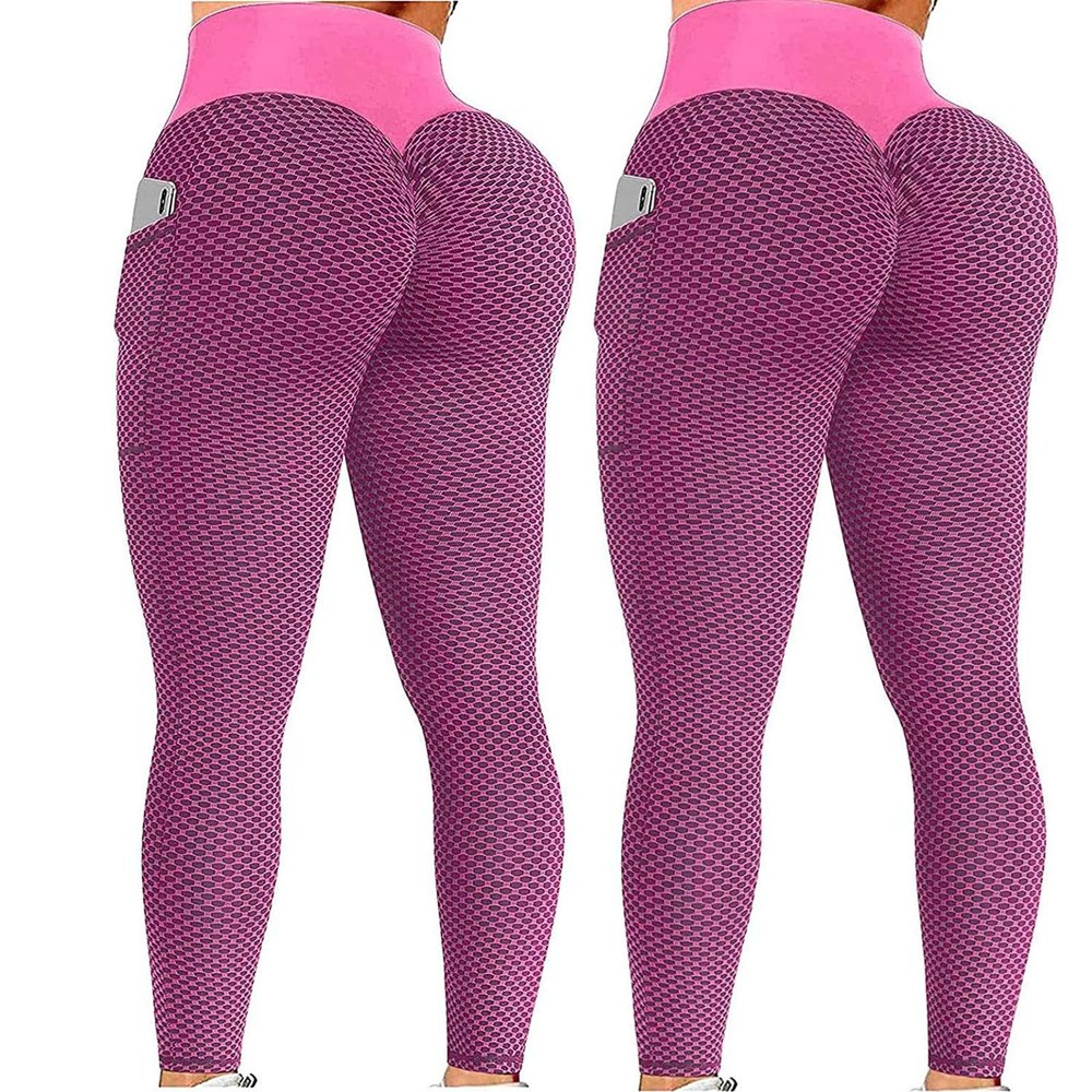 2PCS Compression Leggings for Women Running Women Scrunch Butt Lifting Seamless Leggings Booty High Waisted Workout Yoga Pants Tummy Control Gym Compression Tights