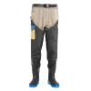 BcoMfy Men's Fishing Hunting Hip Waders, Winter Warm Long Wading Boots, Easy to Carry and Wear,85cm/33.5in (Color : Black, Size : 9.5)