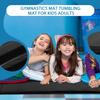 10'x 4' Gymnastics Mat for Tumbling, Folding Tumbling Mat Exercise Mat Gym Mat Tumbling Mats for Kids, Adults, PU Leather Yoga Mat with Carrying Handles, Black view 2