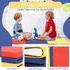 6'x 2' Gymnastics Mat for Tumbling, Folding Tumbling Mat Exercise Mat Gym Mat Tumbling Mats for Kids, Adults, PU Leather Yoga Mat with Carrying Handles, Cream view 3