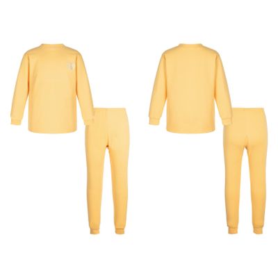 Agoky Long Johns Thermal Underwear for Kids Fleece Lined Base Layer Pajama Set 2Pcs Homewear Loungewear Yellow 3-4 Years