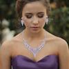 Crysdue Costume Jewelry Set for Women, Stunning Rhinestone Crystal Statement Necklace Chandelier Dangle Earrings Set for Prom Party Light Purple Silver-Tone view 3