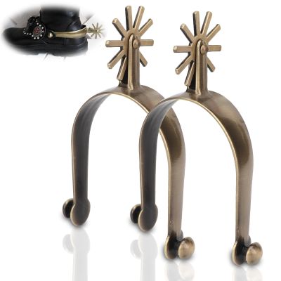 1 Pair Horse Spurs Cowboy Stainless Steel Spurs sporen Cowboy Western Cowboy Spurs Cowboy sporen with Copper Rowel, Horse Boot Spurs Horse Spurs Vintage with Gear for Riding Otros Productos