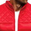 SWJGLITTR Men's Lightweight Padded Jacket Winter Bomber Quilted Full Zip Warm Coat Male Stand Collar Skinny Casual Outwear (M,Red) view 3