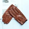 Women's Driving Leather Gloves Thin Sheepskin Unlined Fashionable Hollowed Out All Finger Motorcycle Riding Gloves view 3