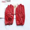 Women's Driving Leather Gloves Thin Sheepskin Unlined Fashionable Hollowed Out All Finger Motorcycle Riding Gloves view 4