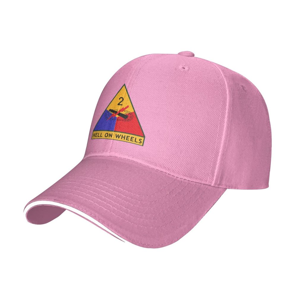 2nd Armored Division Men and Women Adjustable Baseball Cap Pink
