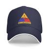 2nd Armored Division Men and Women Adjustable Baseball Cap Navy Blue view 2