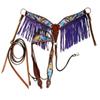 EQUIGEAR Western Leather Hand Tooled Headstall and Breast Collar Set with Reins. /Size-Full,Cob AO-0045 (Black, Full) view 3