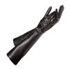 Womens Long Glove Fashion Sheepskin Leather Black Gloves Women Mittens Female Thin Lining Arm Sleeve view 1