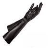 Womens Long Glove Fashion Sheepskin Leather Black Gloves Women Mittens Female Thin Lining Arm Sleeve view 2
