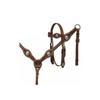 EQUIGEAR Western Leather Hand Tooled Headstall and Breast Collar Set with Reins. /Size-Full,Cob AO-0047 (Brown, Pony) view 2