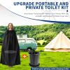 SMEKLYN Portable Toilet Kit for Adults, Retractable Camping Toilet with Wearable Privacy Tent Outdoor Travel Toilet with Privacy Shelters Folding XL Potty with Adjustable Height for Hiking,Car,RV view 3