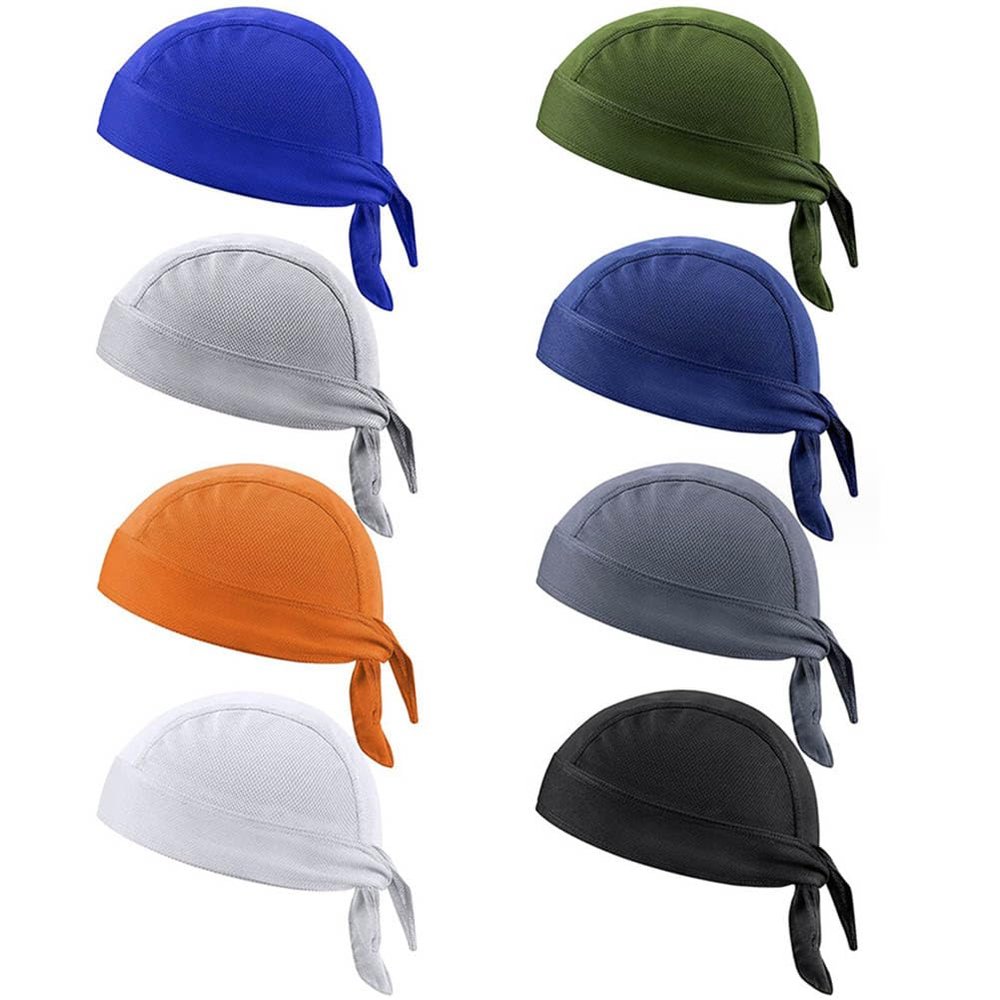 8Pcs Do Rag Skull Cap Bandana Hat Doo Rags Beanie Cooling Sweat Wicking Head Wraps Cycling Helmet Liner for Men and Women