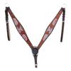 EQUIGEAR Western Leather Hand Tooled Headstall and Breast Collar Set with Reins. /Size-Full,Cob AO-0062 (Full) view 3