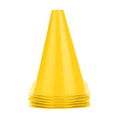 Gavigain 6Pcs Soccer Training Cone,18cm Soccer Training Cone Football Barriers Plastic Marker Holder Accessory (Yellow)