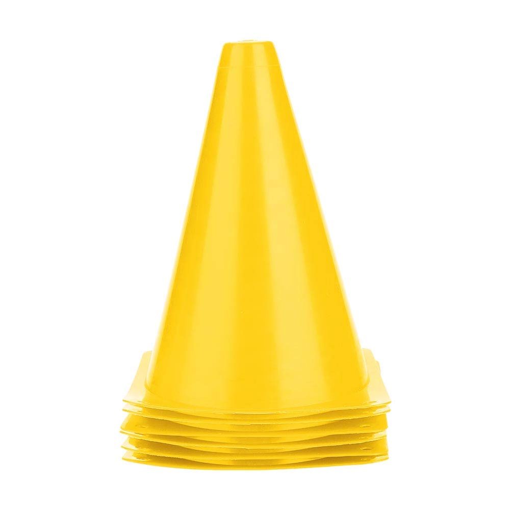 Gavigain 6Pcs Soccer Training Cone,18cm Soccer Training Cone Football Barriers Plastic Marker Holder Accessory (Yellow)