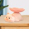 Fenteer Pig Statue Decorative Figurine Desk Storage Tray Cute Creative Jewelry Earrings Tray Candy Dish for Living Room Dining Table, Pink view 2
