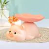 Fenteer Pig Statue Decorative Figurine Desk Storage Tray Cute Creative Jewelry Earrings Tray Candy Dish for Living Room Dining Table, Pink view 4