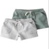 little planet by carter's unisex-baby 2-pack Shorts made with Organic Cotton, Green/Grey, 3 Months view 1