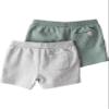 little planet by carter's unisex-baby 2-pack Shorts made with Organic Cotton, Green/Grey, 3 Months view 2