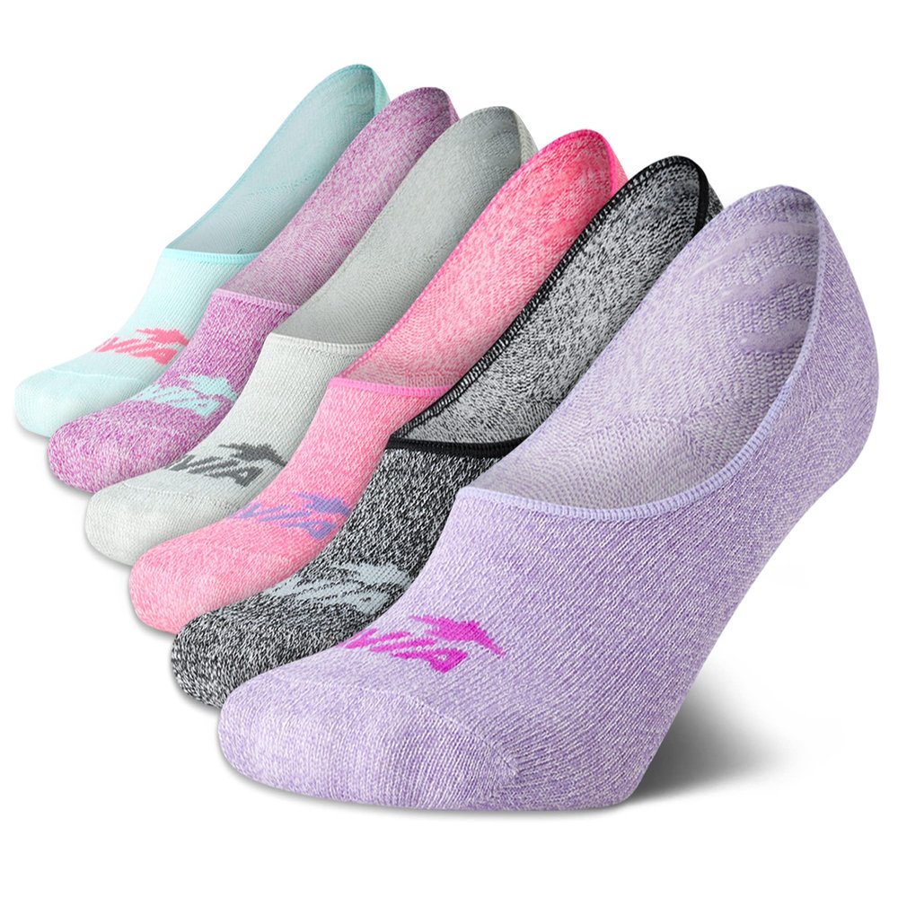 Avia Women's Low Cut Socks, 6-Pack - Performance Stretch Athletic Socks for Women (4-9), Size 9-12, Bright Multi