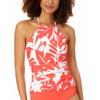 Anne Cole Womens Printed Halter Tankini Swim Top White S view 1