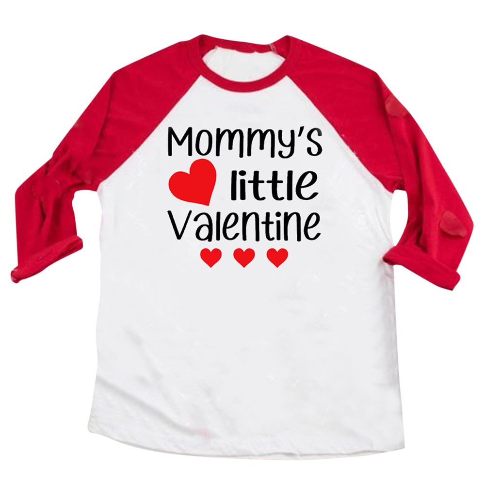 1 to 6 Years Little Kid Tops for Party Kids Baby Valentine's Day T Shirt Toddler Girls Boys Letter (Red, 5-6 Years)