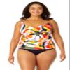 Anne Cole Women's Twist Front Underwire Tankini Swim Top, 24 Plus, Palm Party view 1